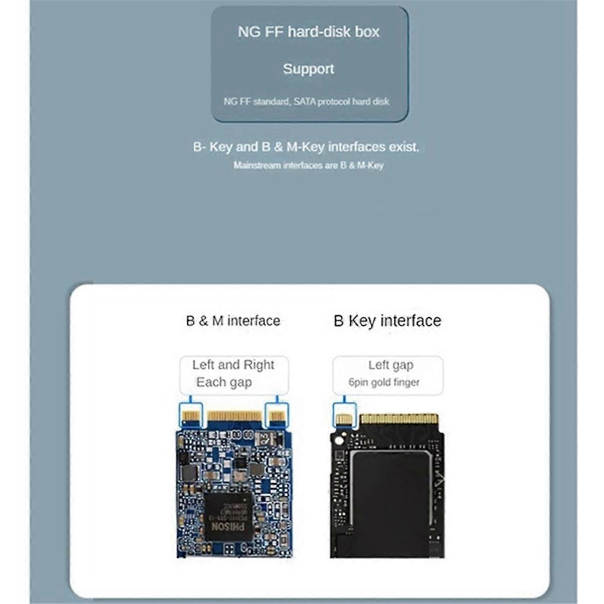 M2 SSD Case NGFF SATA to USB 3.1 Gen 2 5Gbps SSD Enclosure