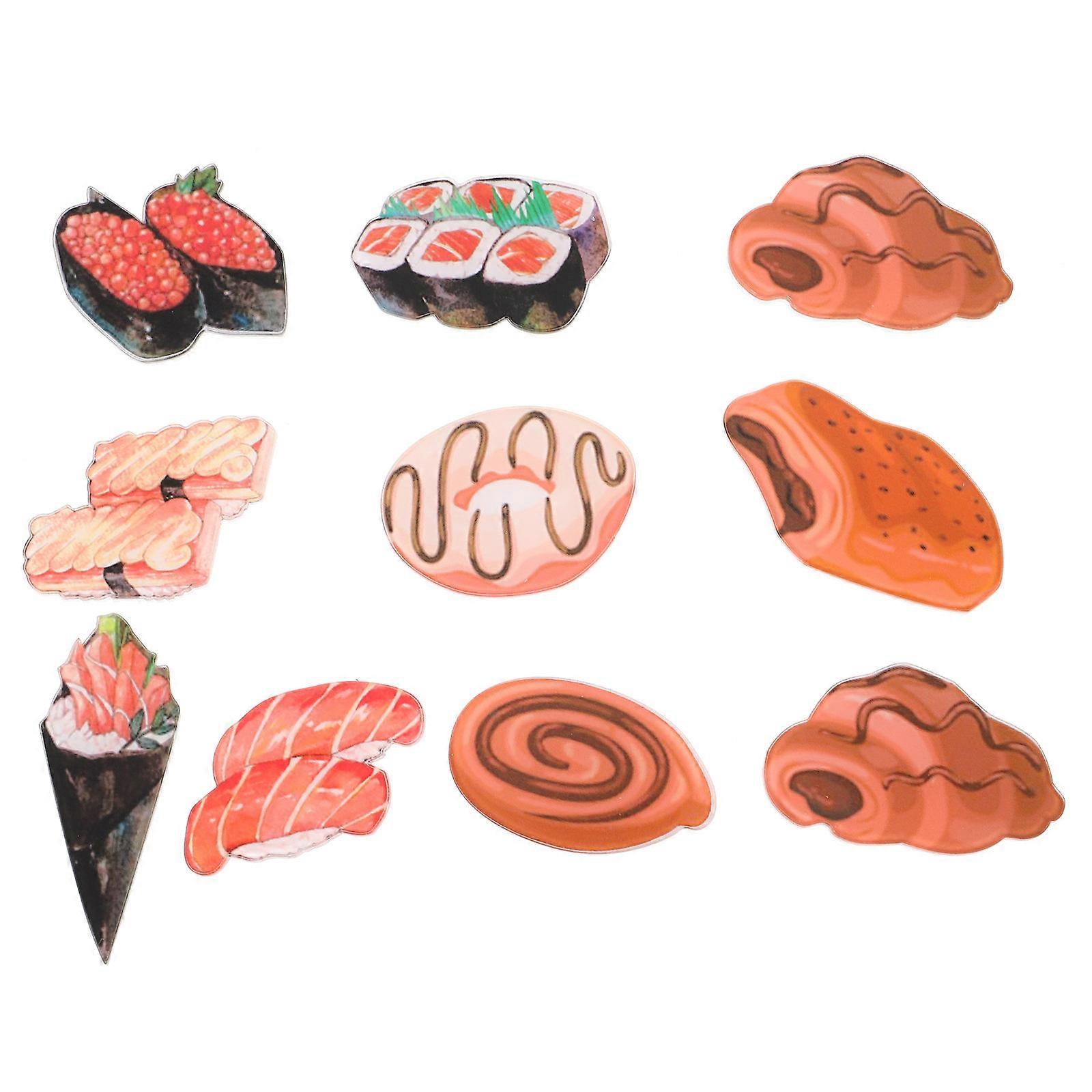 Refrigerator Magnets Sushi Creative Fridge Magnets Office Use Assorted Color 4X3CM 10Pcs