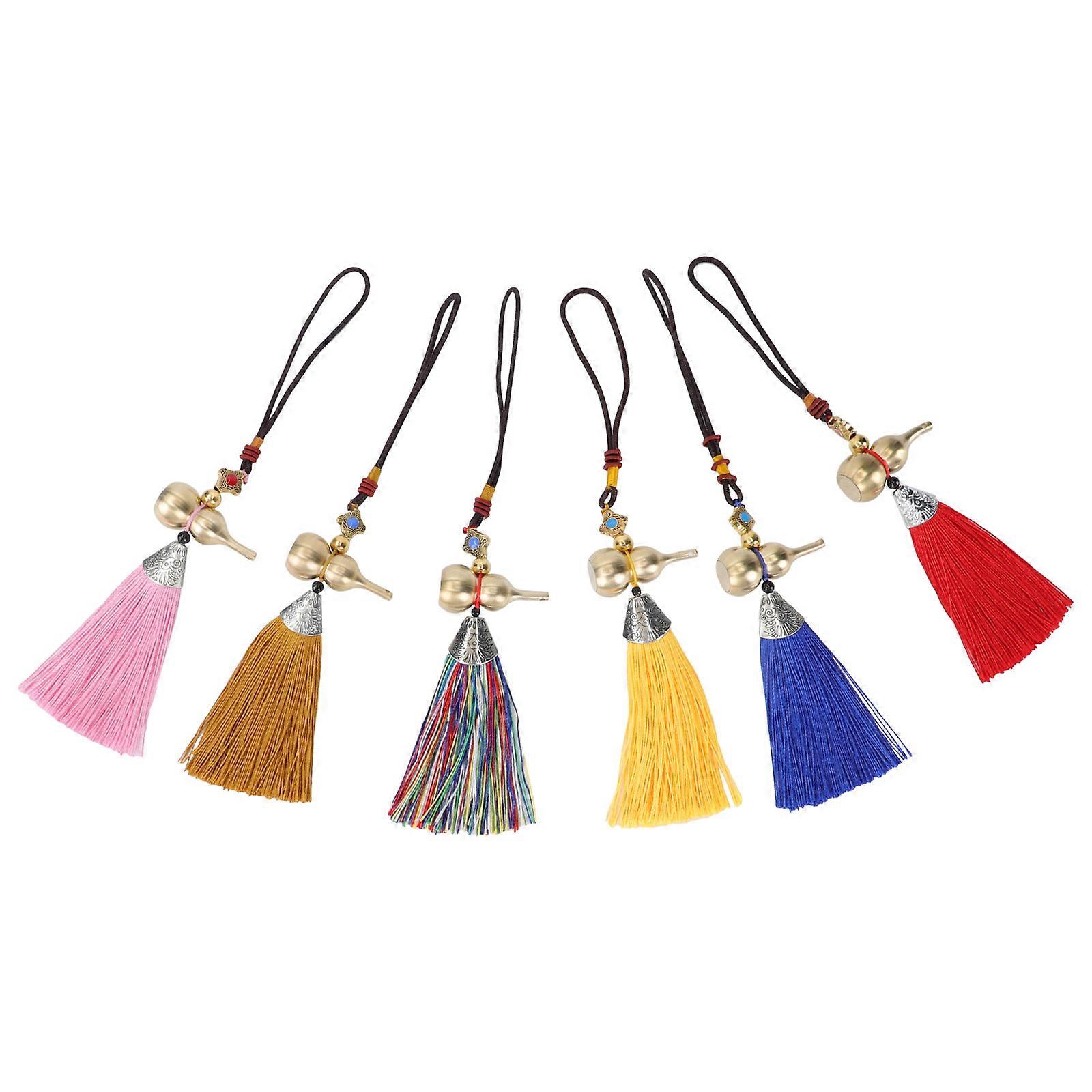 Copper Tassel Pendant Gourd Shape Home Ornament Diy Clothing Accessory Assorted Color 6Pcs