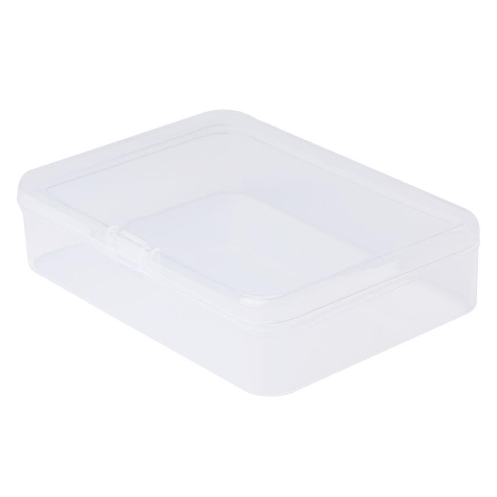 Rectangular Plastic Clear Transparent Storage Box Collection Container Organizer--