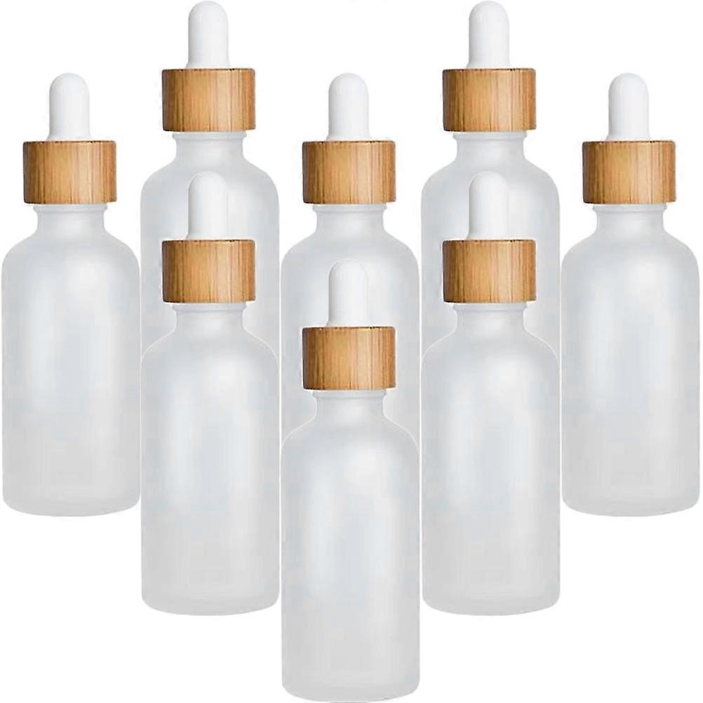 Refillable Dropper Bottle Frosted Glass for Essential Oils Travel 8Pcs Round Shape