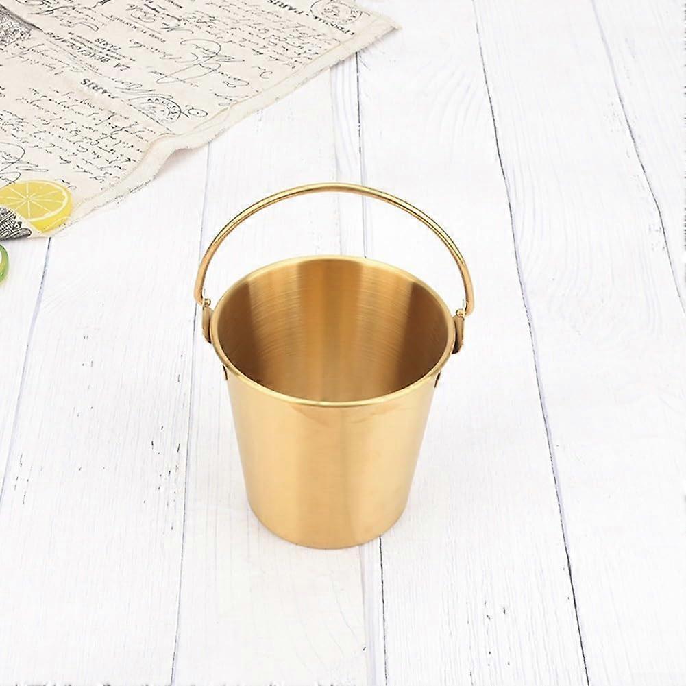 Portable stainless steel snack bucket, the companion for parties and gatherings, 700 ml, golden color 700ML Golden