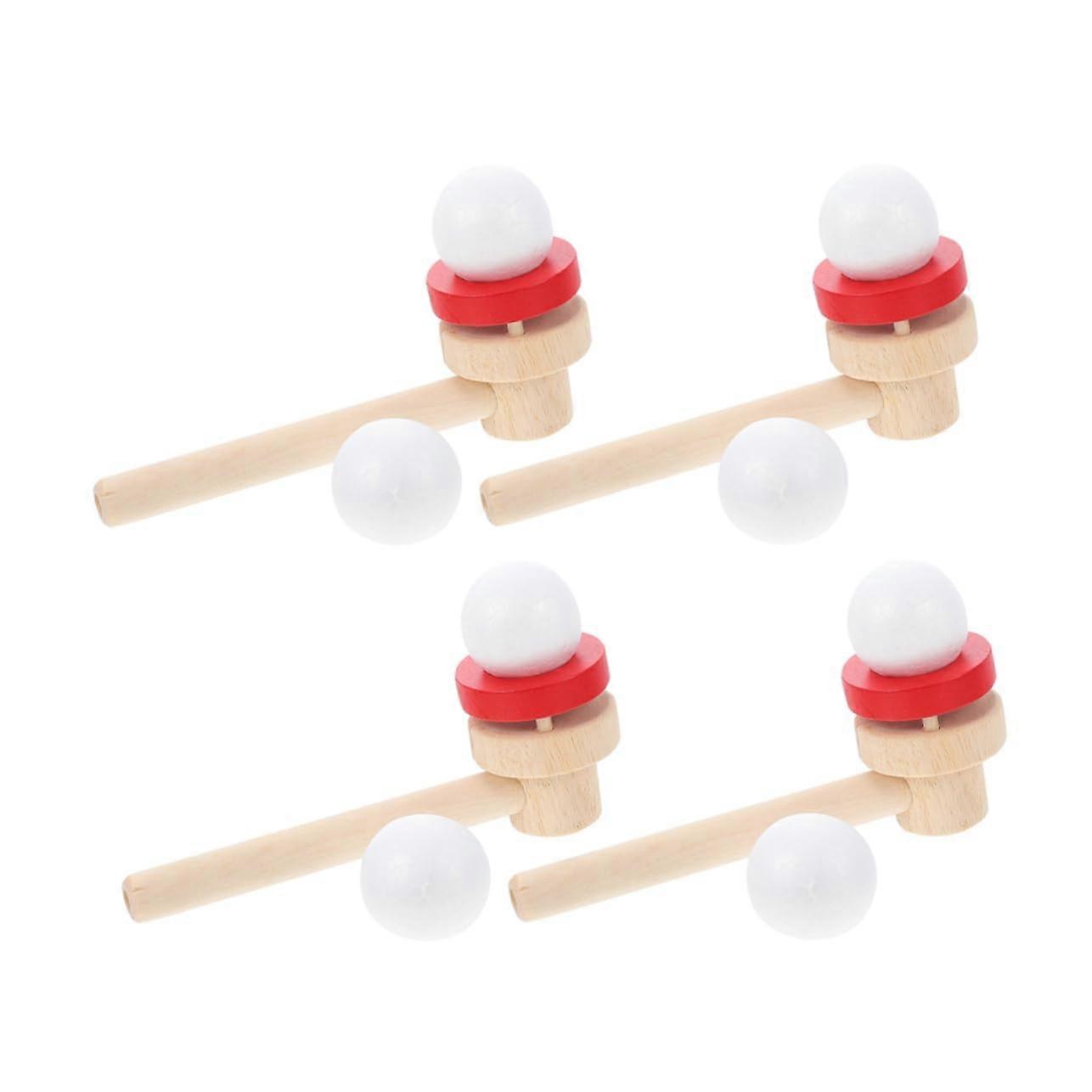 4 Pieces Floating Blow Ball Toys Wooden Breath Control and Sensory Training for Fun Toys for Health and Fitness for Toddlers