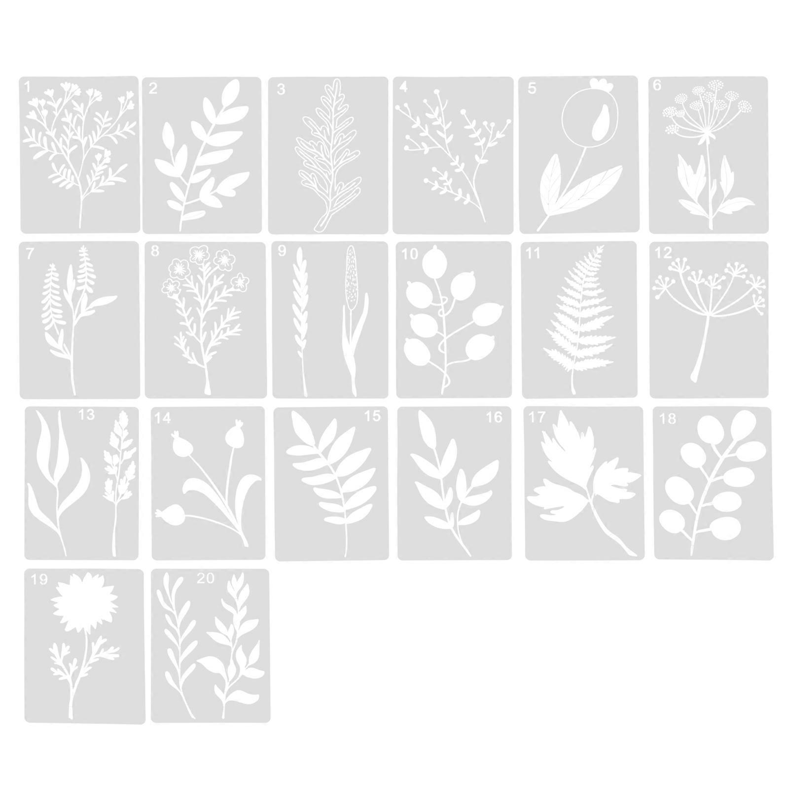 Wall Painting Template Plant Stencils DIY Enthusiasts Transparent 29X21cm 20Pack