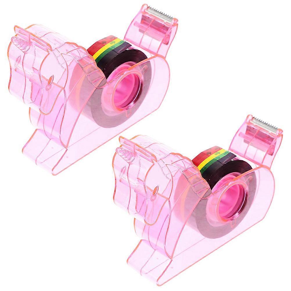 Tape Dispensers Tape Holders Adorable Cutters for Home Office Pink 10X10X3CM Practical Design Tape Cutting 2Pcs