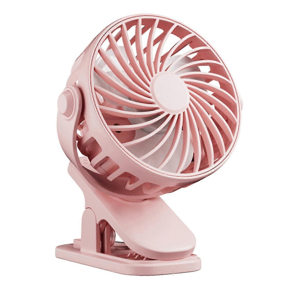 Mini Fan Rechargeable Fan Rotating Hanging Clip Fan Pink