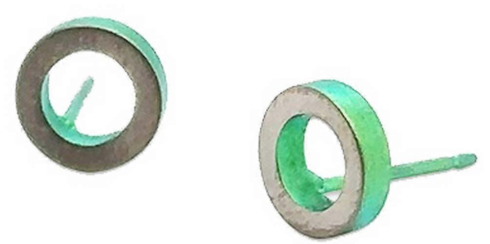 Ti2 Titanium Ringo Stud Earrings - Green
