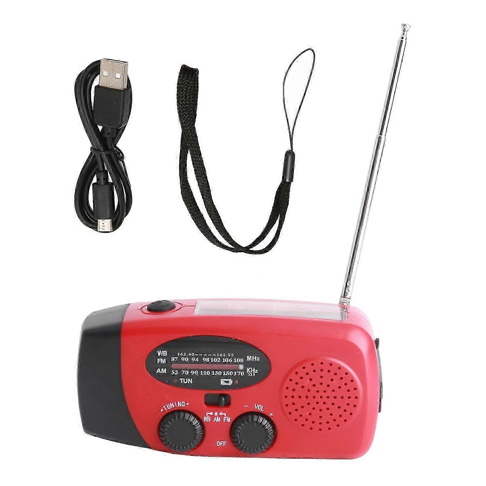 Hand Crank Radio Portable Self Powered Solar Weather Radio with Emergency Flashlight for Outdoor Emergency SZRH A-B