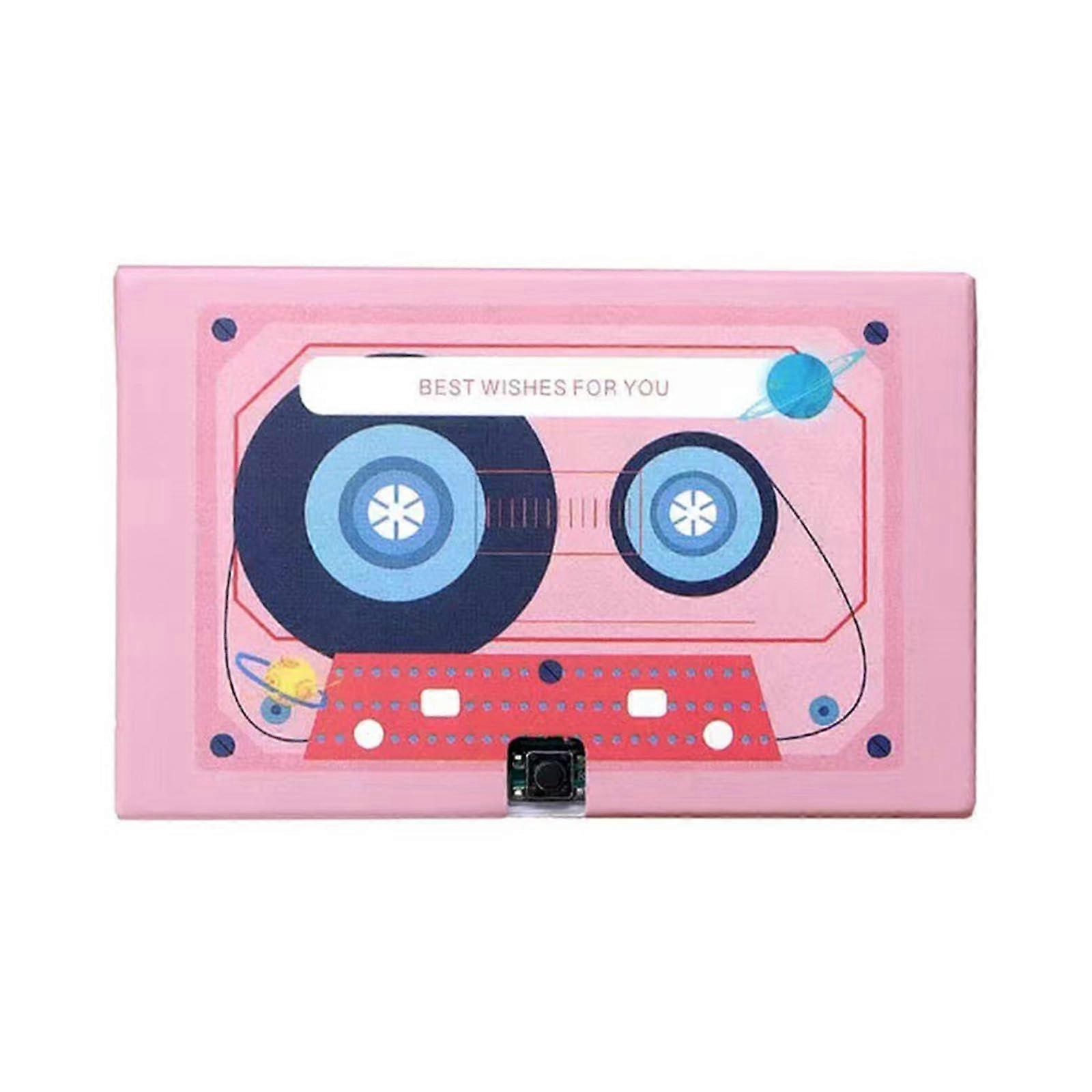 Cassette tape, language cassette tape, 30/60/300 seconds, message recorder, sound greeting card for couples, 1960s, pink 1960s pink.