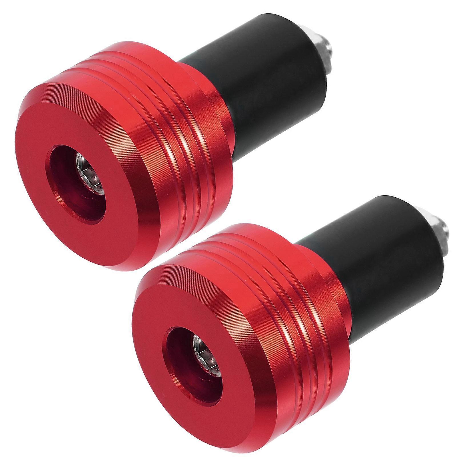Motorcycle Handlebar Plug Modification Parts Motorbike Handlebar Ends Vibration Reduction Red Round 1 Pair
