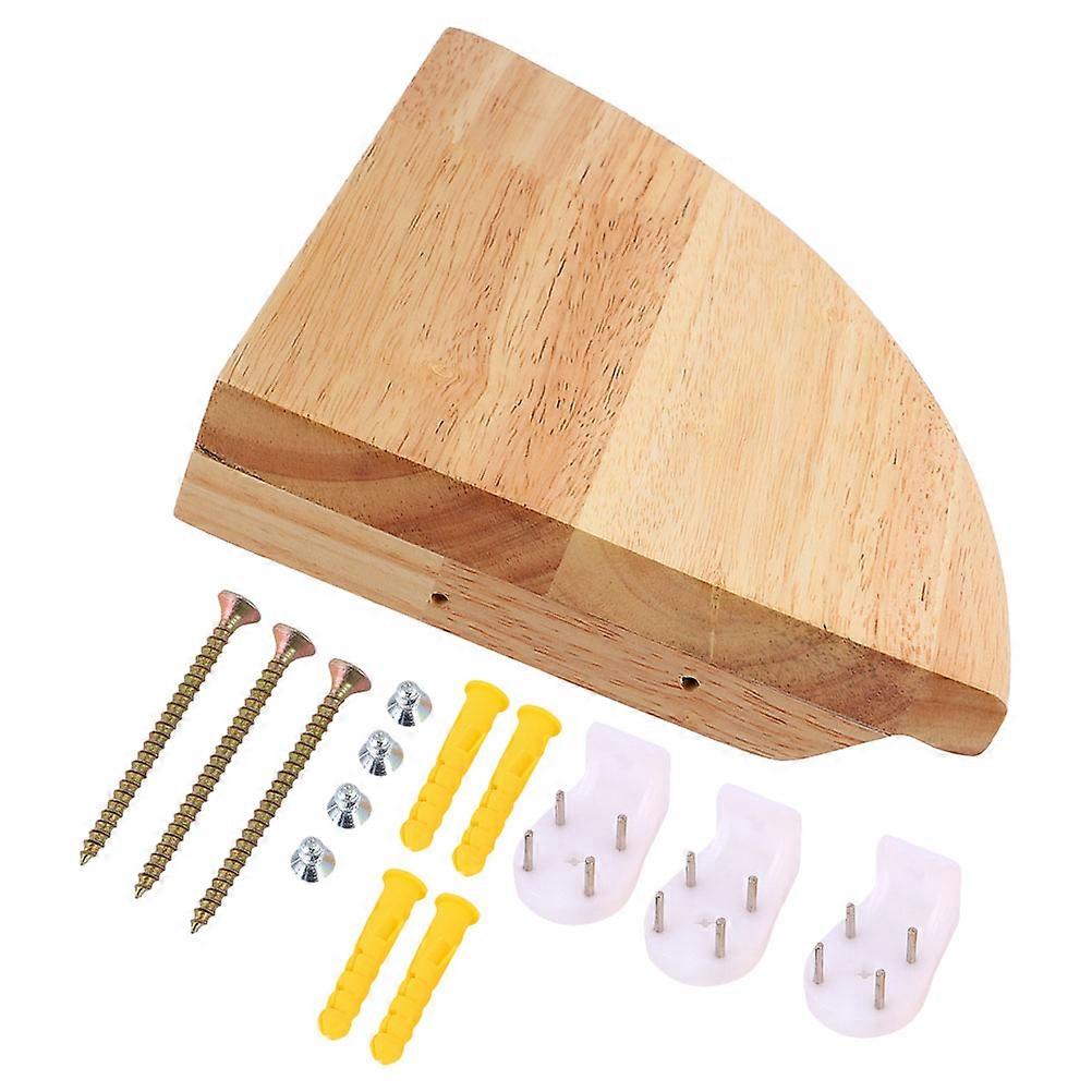 Wall Mounted Rubberwood Corner Shelf Set for Bedroom & Shower – Space Saving Storage Rack for Decorative Display & Organization