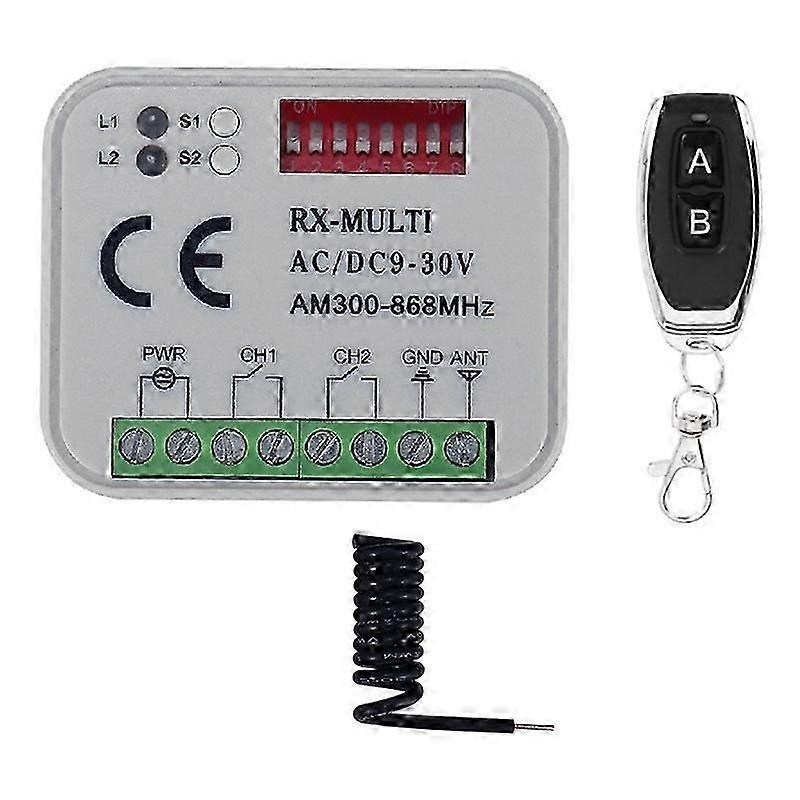 Receptor comutator de telecomandă 300-868MHz Receptor universal 9-30V pentru controlul ușii de garaj Comutator de garaj,