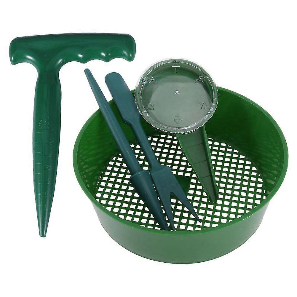 5Pcs Multi-function Soil Dibber Seeder Gardening Sower Planter Tool Green