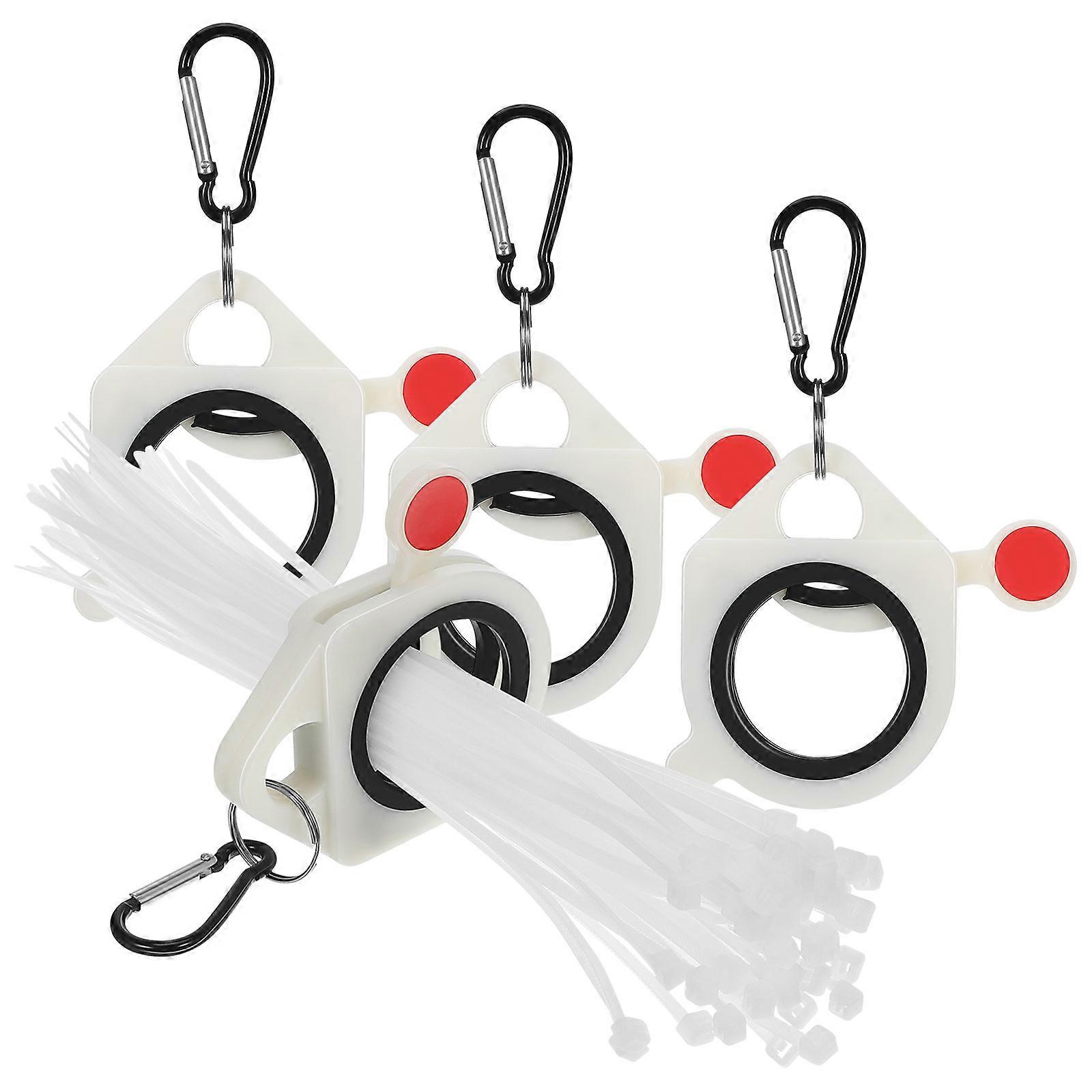 Reusable Zip Tie Holder For Low Light Conditions Easy Access And Large Capacity Beige 4Pcs