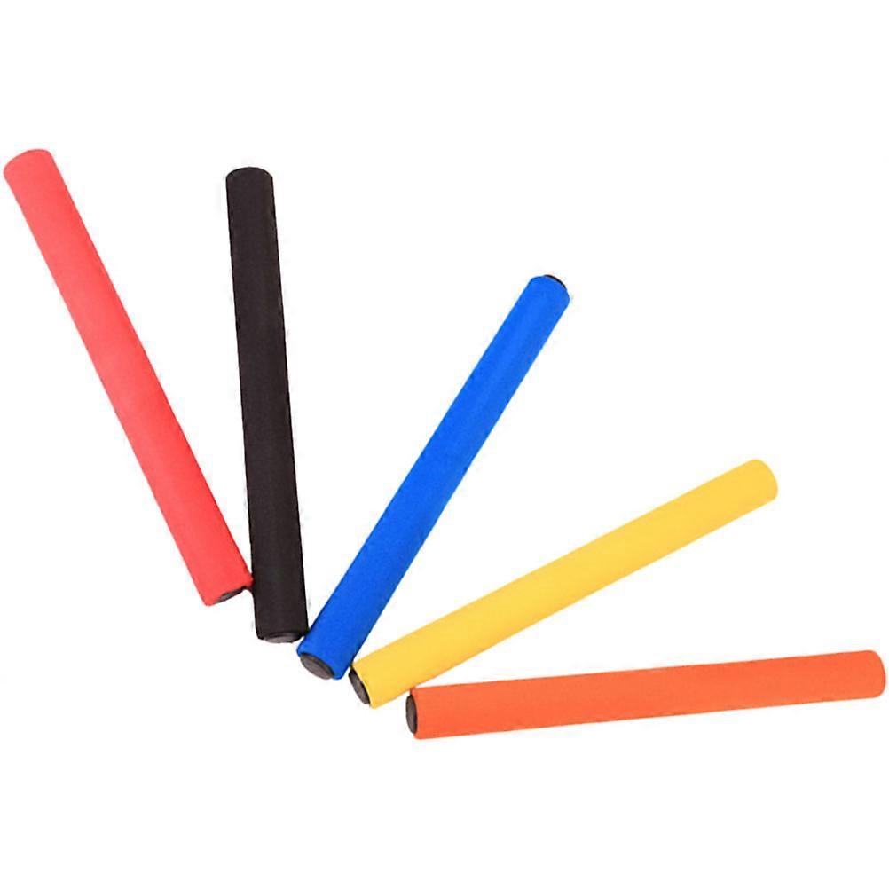 5pcs Lightweight Relay Sticks with Slip Resistant Sponge Covers for Training