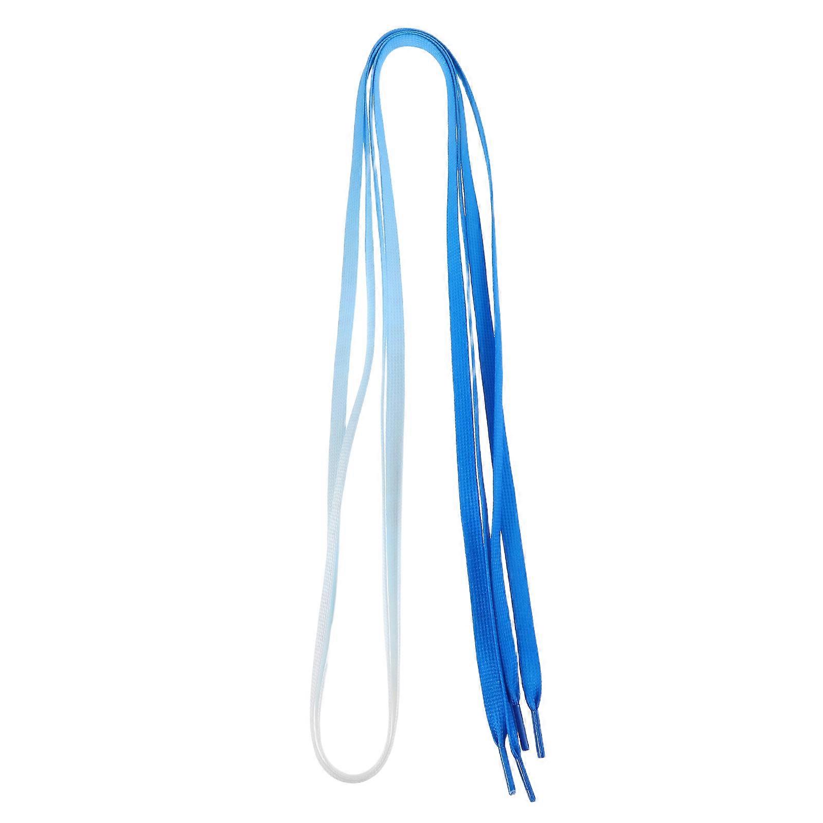 Polyester Shoelace for Shoes Use 1Pair Blue Braided Flat Replacement Lace