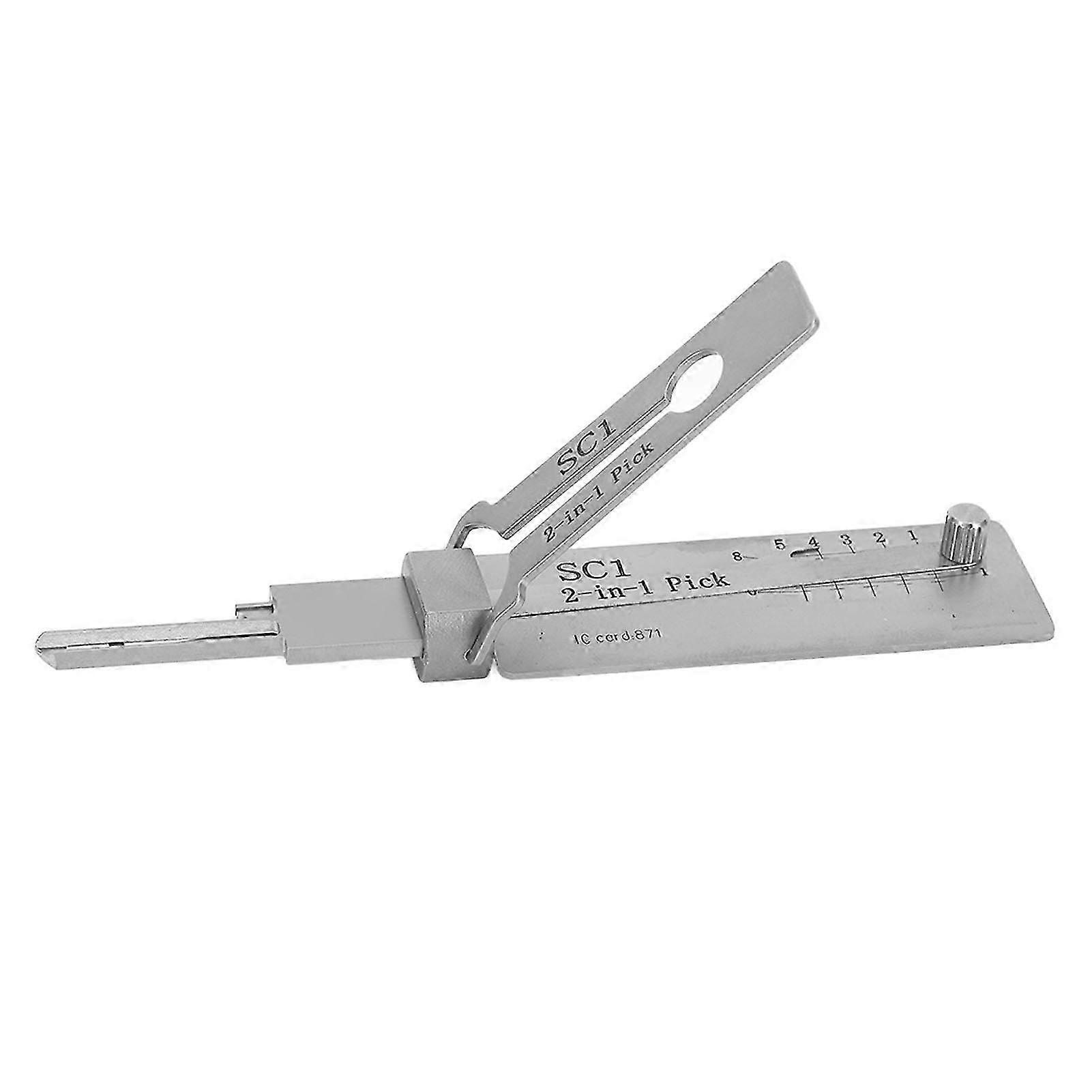 2025 Key Decoder 2 in 1 Stainless Steel Key Pick Up Hook Tool Hardware for Repair Maintenance