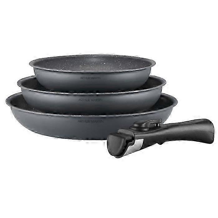 Arthur Martin Frying Pan Set - PFOA-Free Non-Stick Cookware with Removable Handles - 20cm, 24cm & 28cm Sizes for Versatile Cooking
