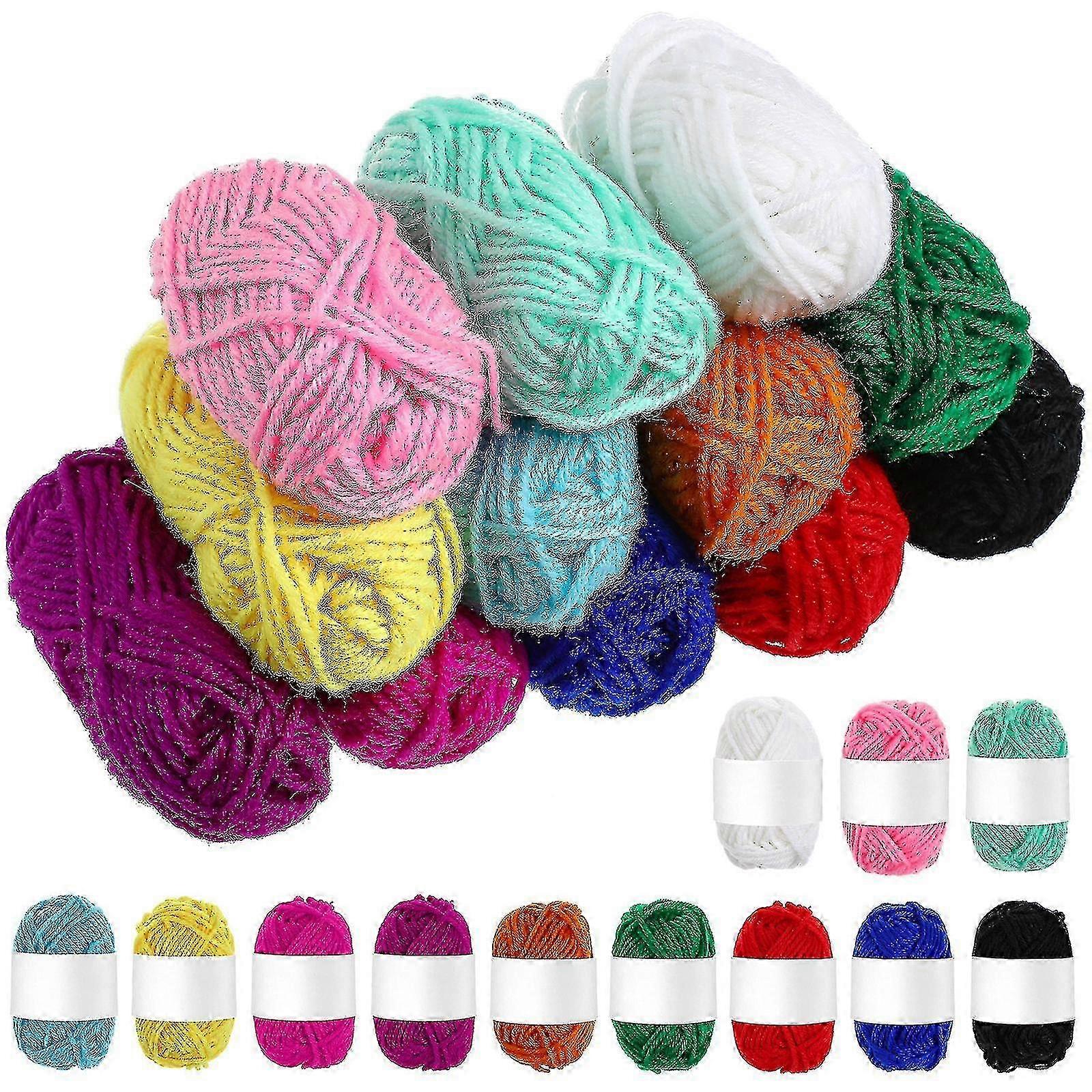 12 Pcs Multicolor Crochet & Knitting Yarn Set - Woven Material for Creative Crafting Projects and DIY Knitting