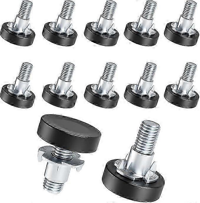 2.52.50.6cm 1/4" Thread Leveling Feet, 12 PCS Furniture Levelers with T-Nuts, Adjustable Furniture Feet Threaded Screw in, Table Levelers for Adjustin