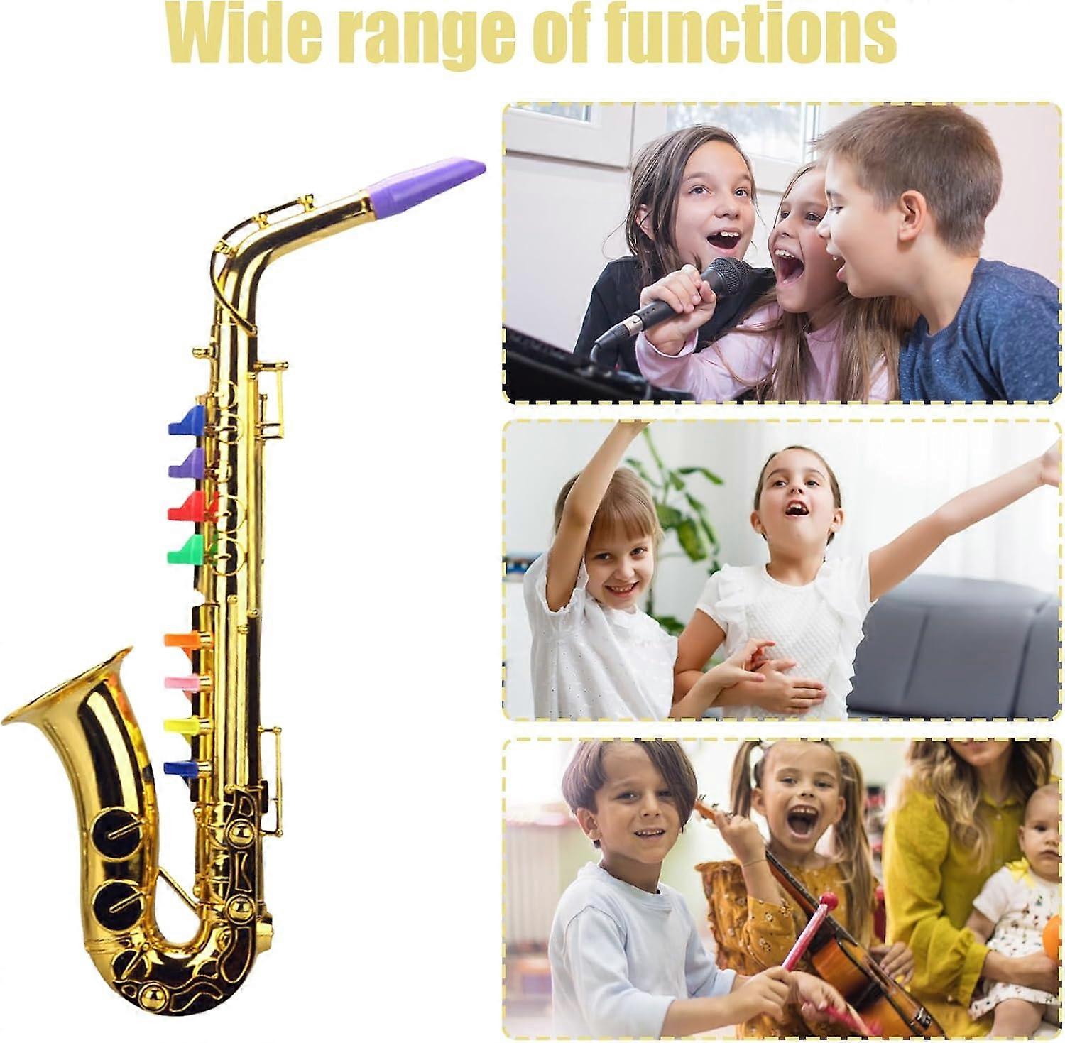 Saxophone pour Enfant, Jouet Saxophone Miniature Portable Instrument De Musique Enfant Jouet Musical Éducatif pour Anniversaire Fête École Représentation Scène Jeu De Rôle