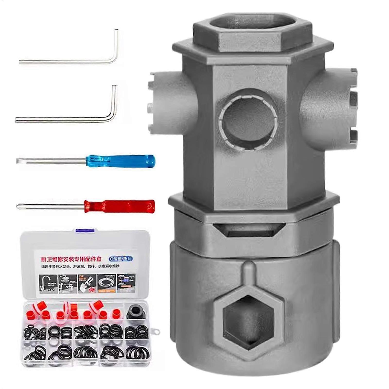 Multifunctional Faucet Wrench 16-in-1 Plumbing Faucet Repair Tool For Under Sink Pipe Installations