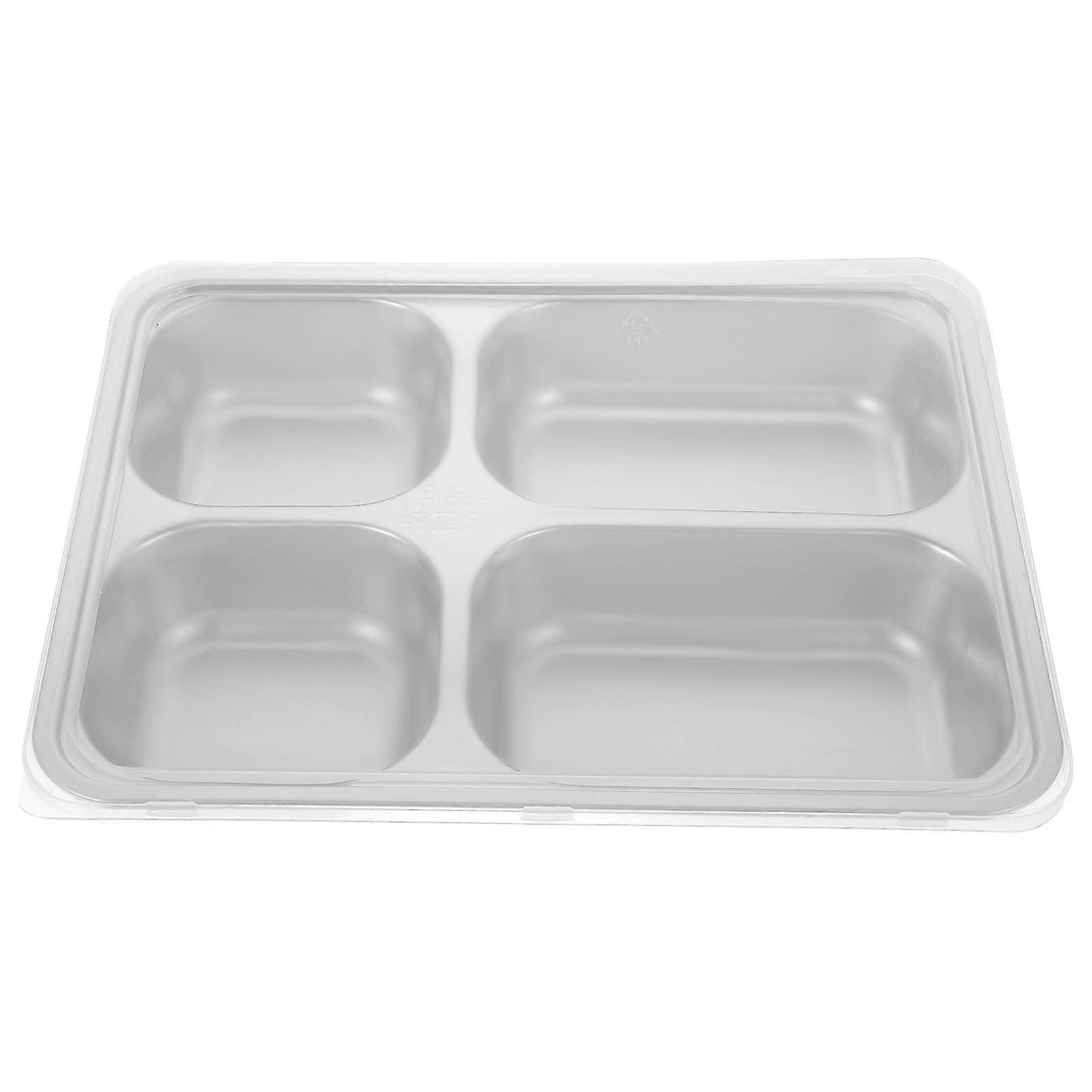 Stainless Steel Divided Plates for Home Use MultiCompartment Lunch Tray Stackable Design 1Pc