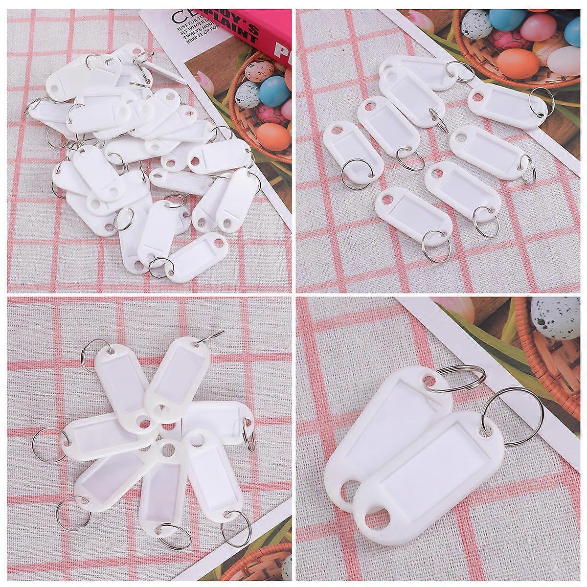 Key Finding Tag Keyring Luggage Id Name Label Agent Use 5x2.1x0.2cm White 100Set