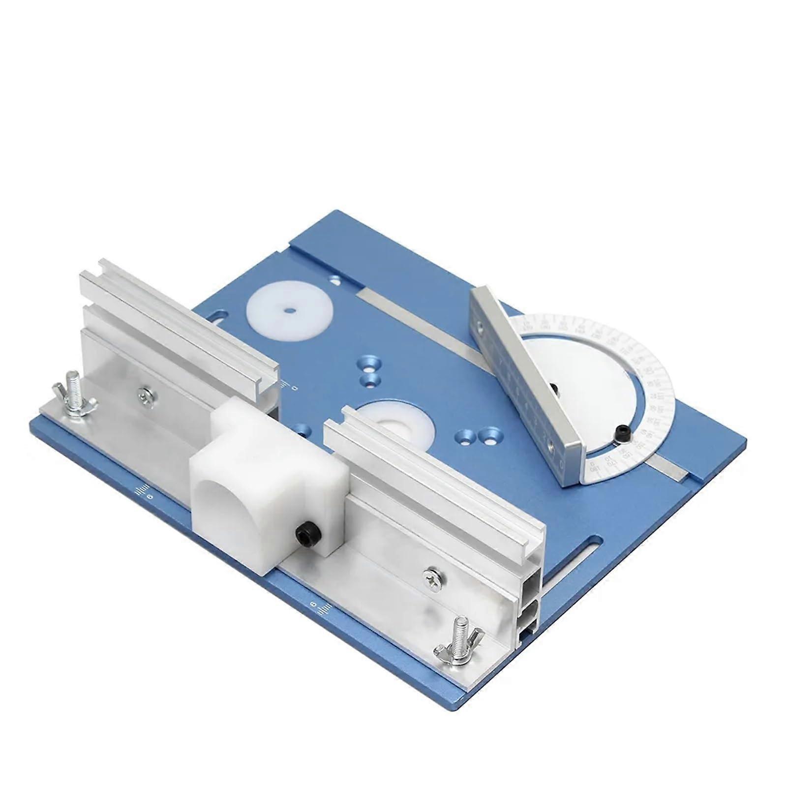 Insert plate for router tables, rings, and template guide bushings, aluminum (Plate B) Blue