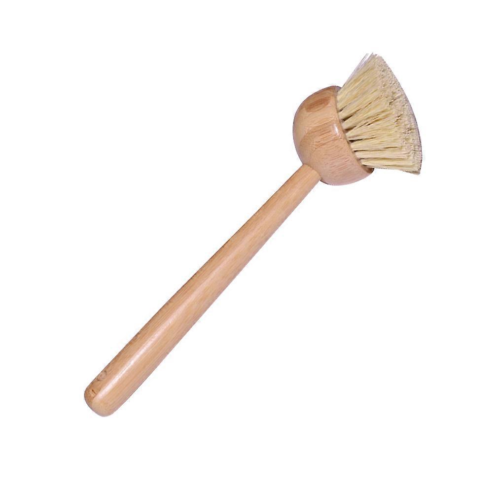 Bamboo Cleaning Brush for Kitchen Use and Practical Made with Synthetic Material Chocolate 1 Pc