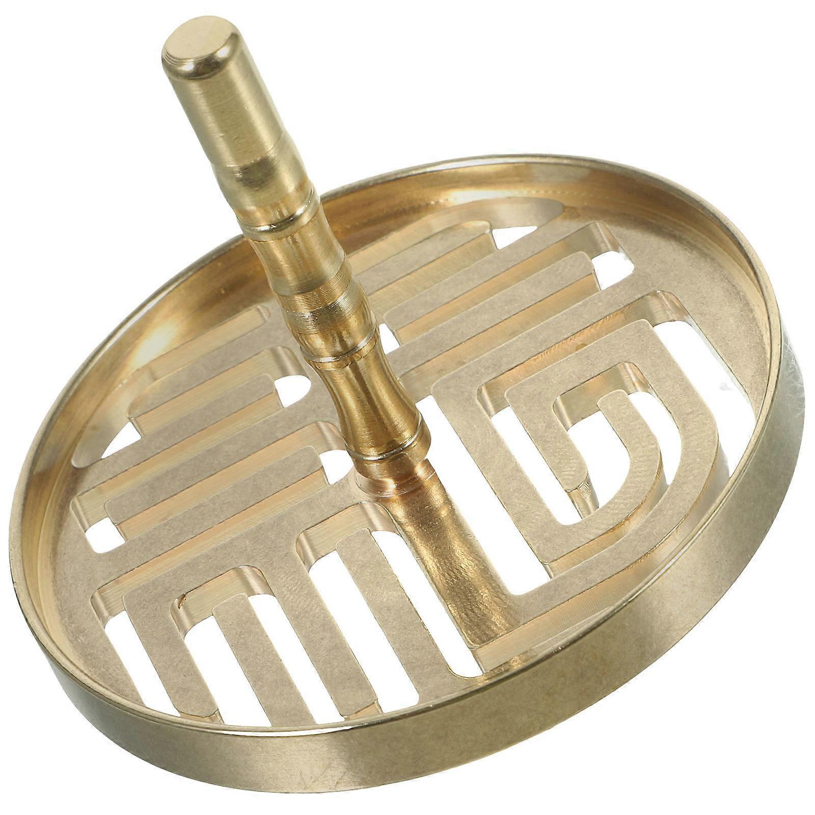 Brass Incense Ash Press Tool for Delicate Pattern Pressing – Classic Round Design for Home, Meditation, Yoga, and Office Use