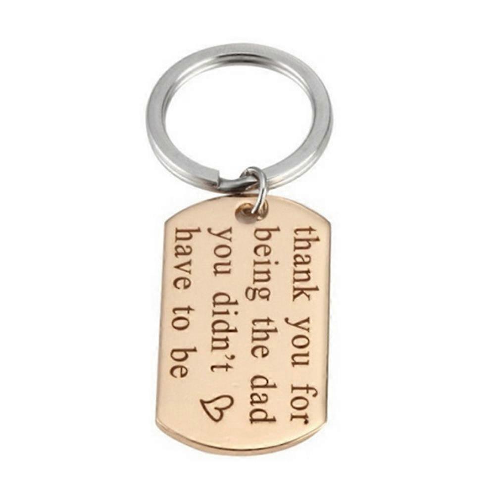 Daddy Keychain From Daughter Engraved Words Golden Titanium Steel Easy to Attach 1Set