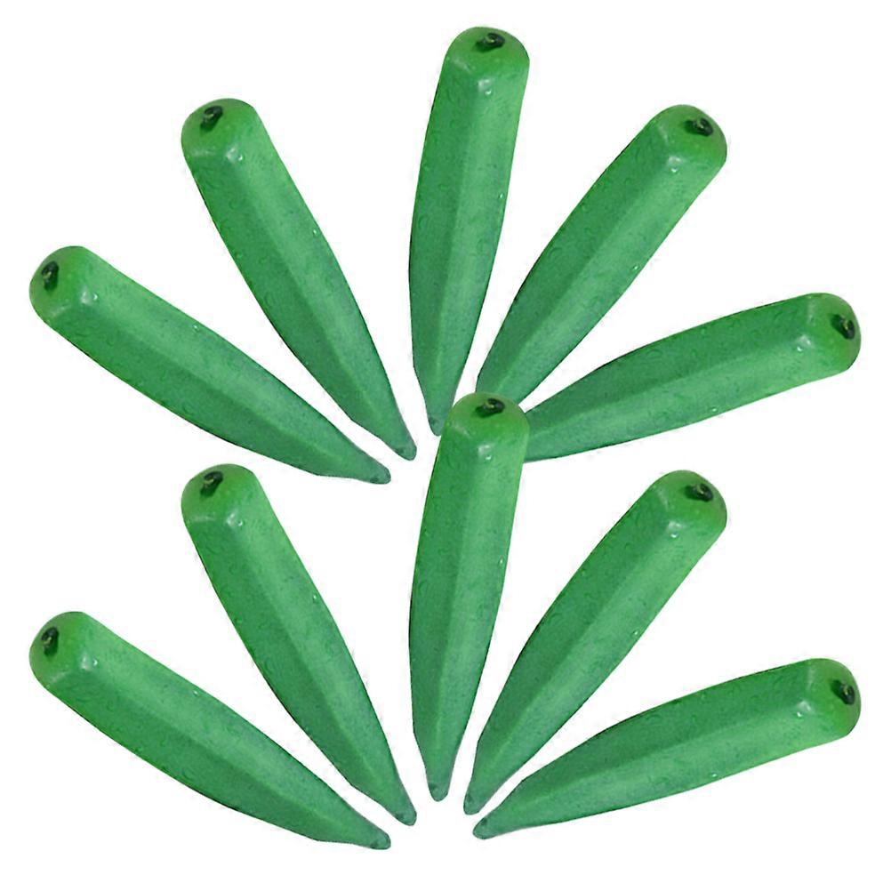 Lifelike Fake Okra for Decor Made of Safe Foams Material in Green Color Multi Functional Use