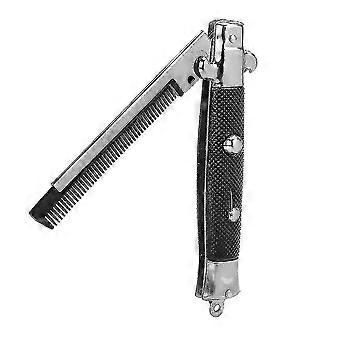 Pocket Oil Hair Comb Folding Knife Automatic Push Button Brush For Head Hair Or Beard Gift For Men Foldable Pocket Comb Spring Comb Tw