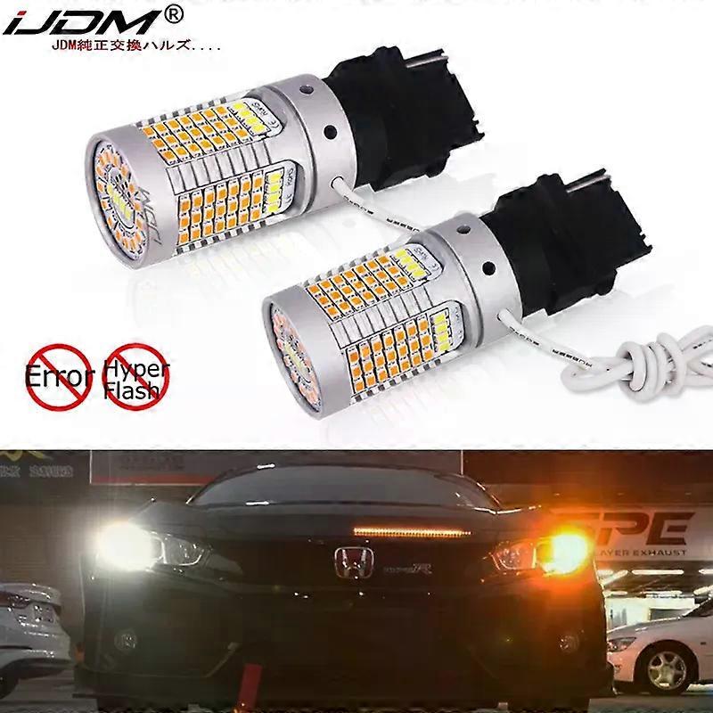iJDM Kein Hyperblitz 21W 3156 LED CANbus OBC PY27W T25 LED-Switchback Weiß/Gelb LED-Lampen für Tagfahr-/Blinkerlicht