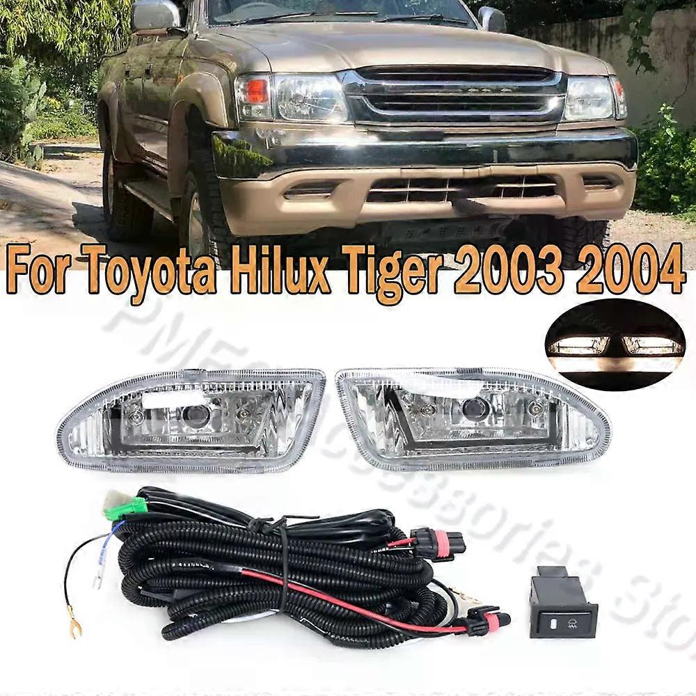 1 Set Front Bumper Fog Light Fog Lamp Assembly Car Light With Bulb With Wiring Switch Harness For Toyota Hilux Tiger 2003 2004