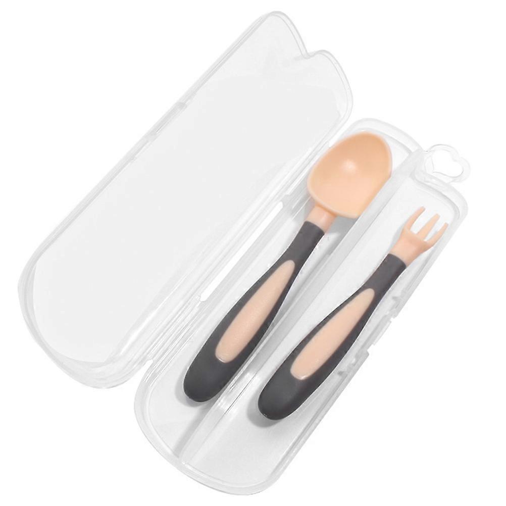 Baby Utensils Set Toddler Eating Utensils Mealtime Pink 1Set Feeding Training