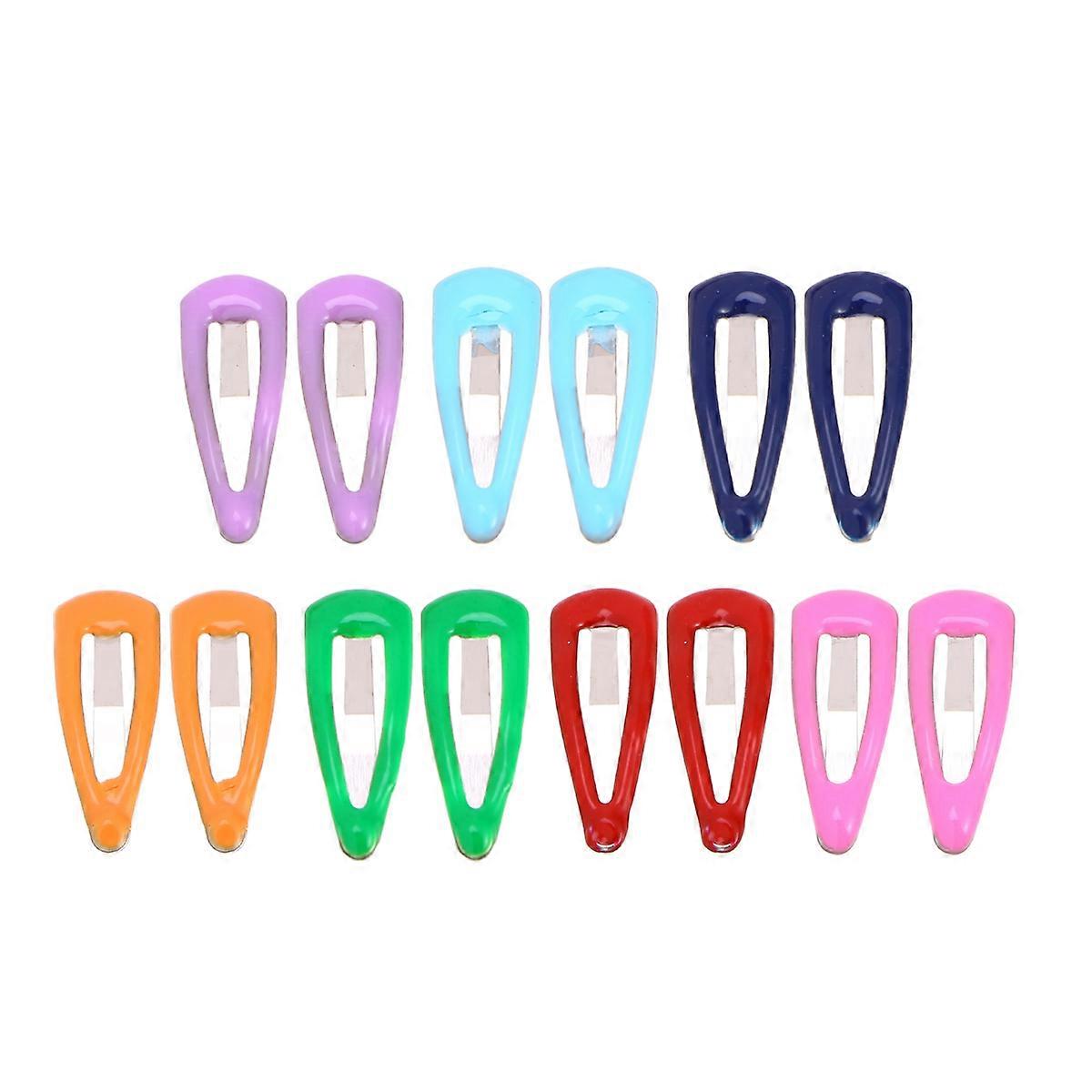 Assorted Color Water Drop Hair Clips with Alloy Material for Decoration 14pcs Stylish Barrettes