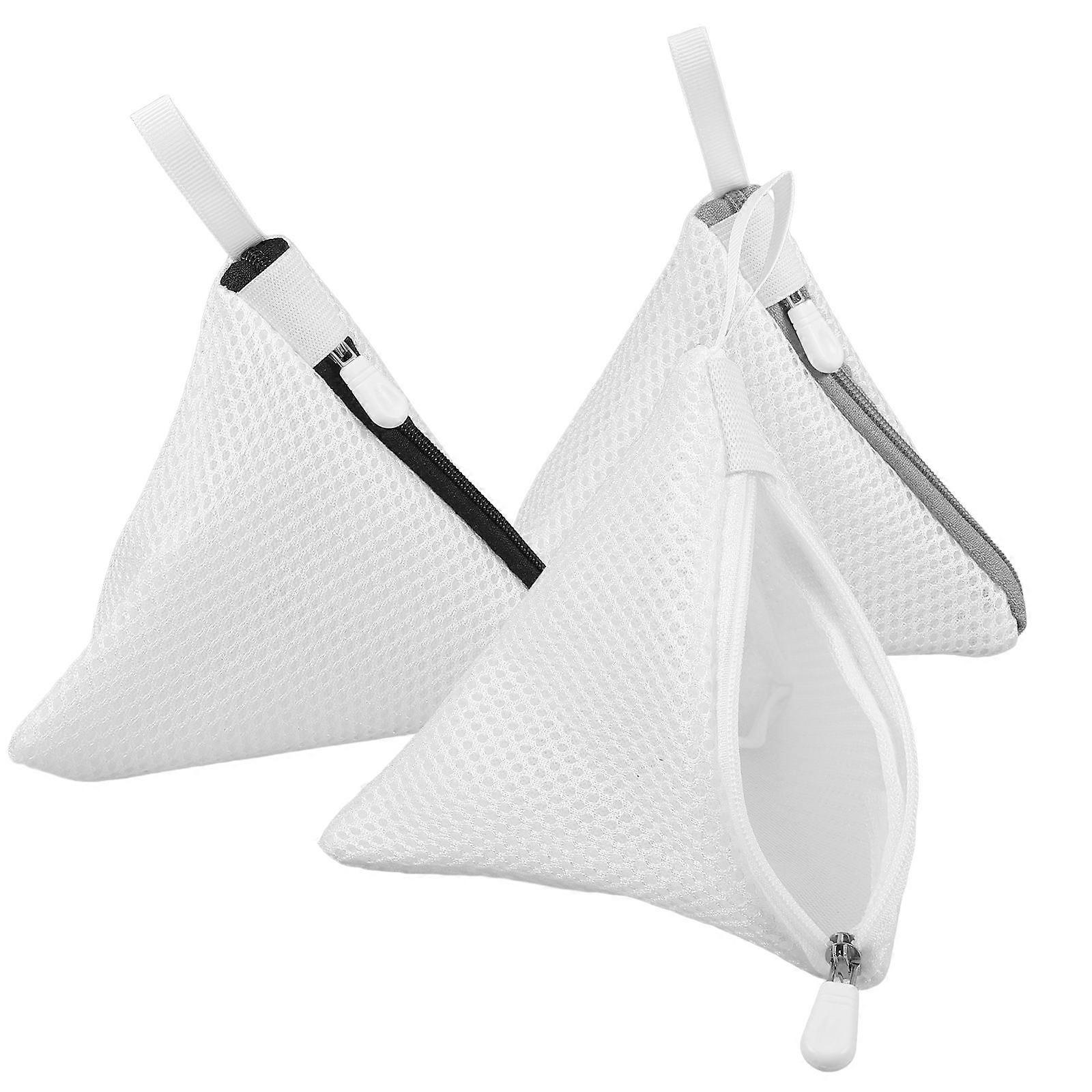 Laundry Washing Bag Triangle Shape Metal Zipper Closure for Laundry Mini Size Tangle-free 3Pcs