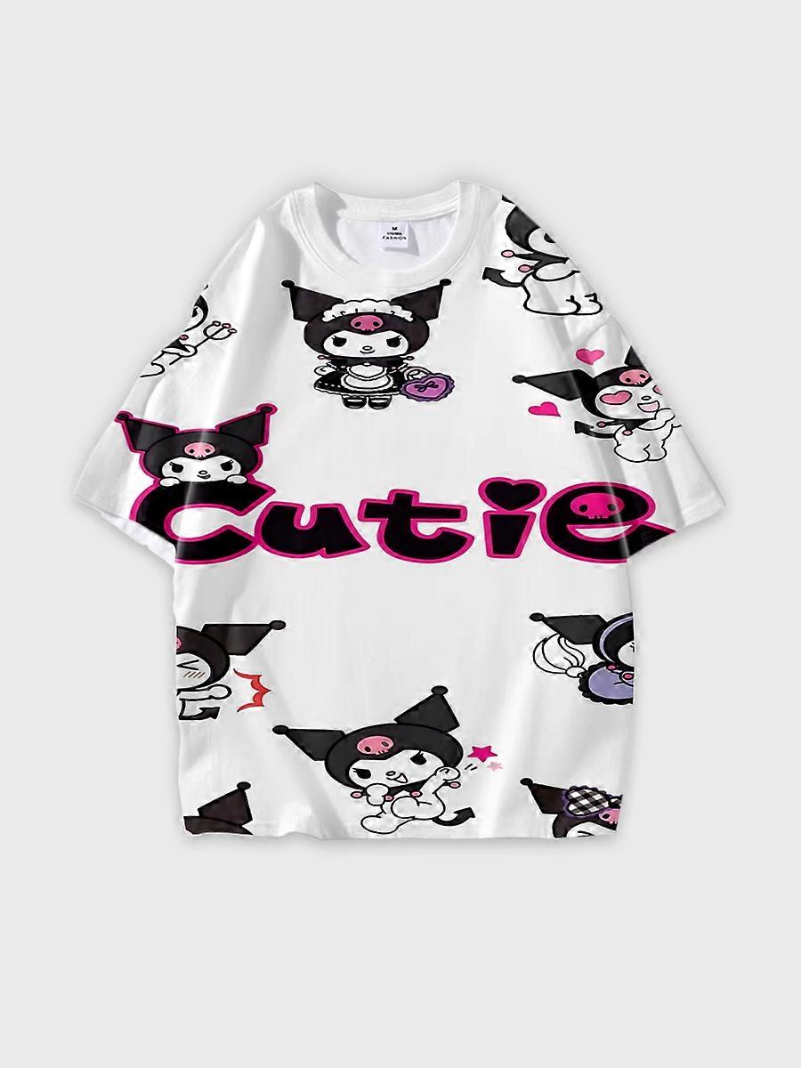 T-shirt round neck Cartoon Pattern loose short sleeve B321