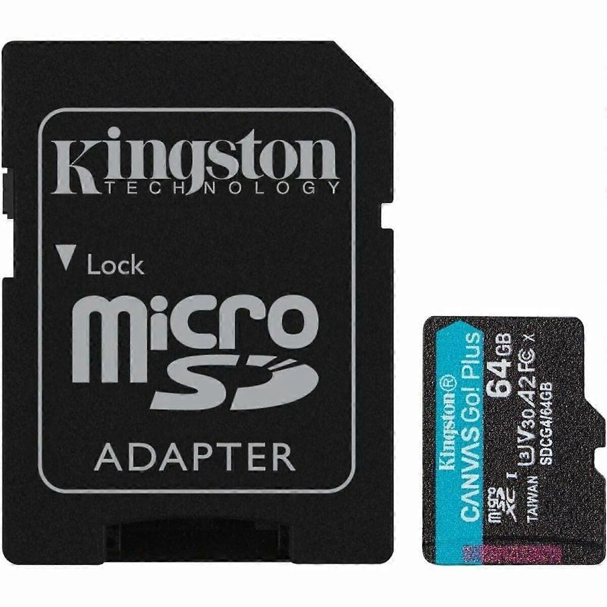 Micro SD Memory Card with Adaptor Kingston CANVAS Go! Plus 64 GB