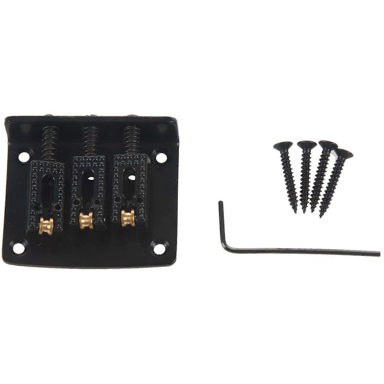 3 String Guitar Ball String Bridge Bridge Pull String Hard Tail Guitar Bridge Tail 3 String Guitar Replacement Black