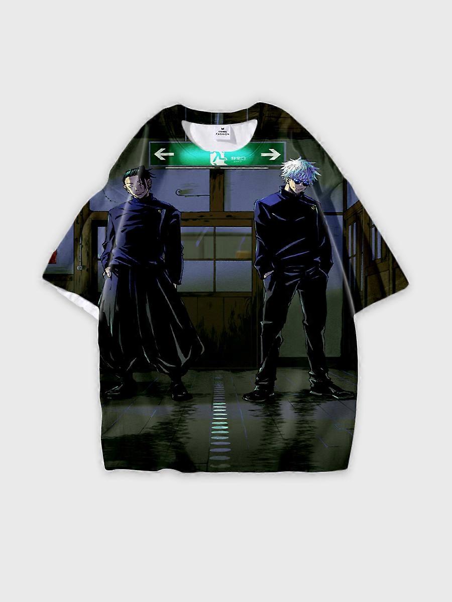 T-shirt round neck Character Pattern loose short sleeve P2928