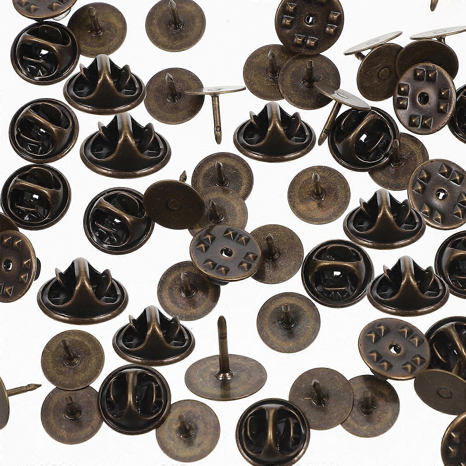 Pins With Backs Locking Pin Badge Pin Back Craft Making Square Copper Lightweight Portable 50Sets