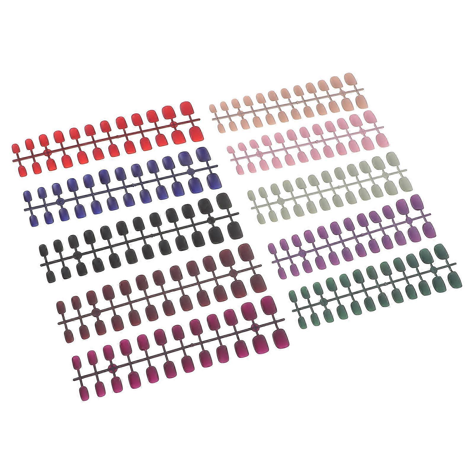 Assorted Color Short Fake Nails 240Pcs Detachable Nail Art Supplies For Fingernails Perfect For Prom Use And Home DIY