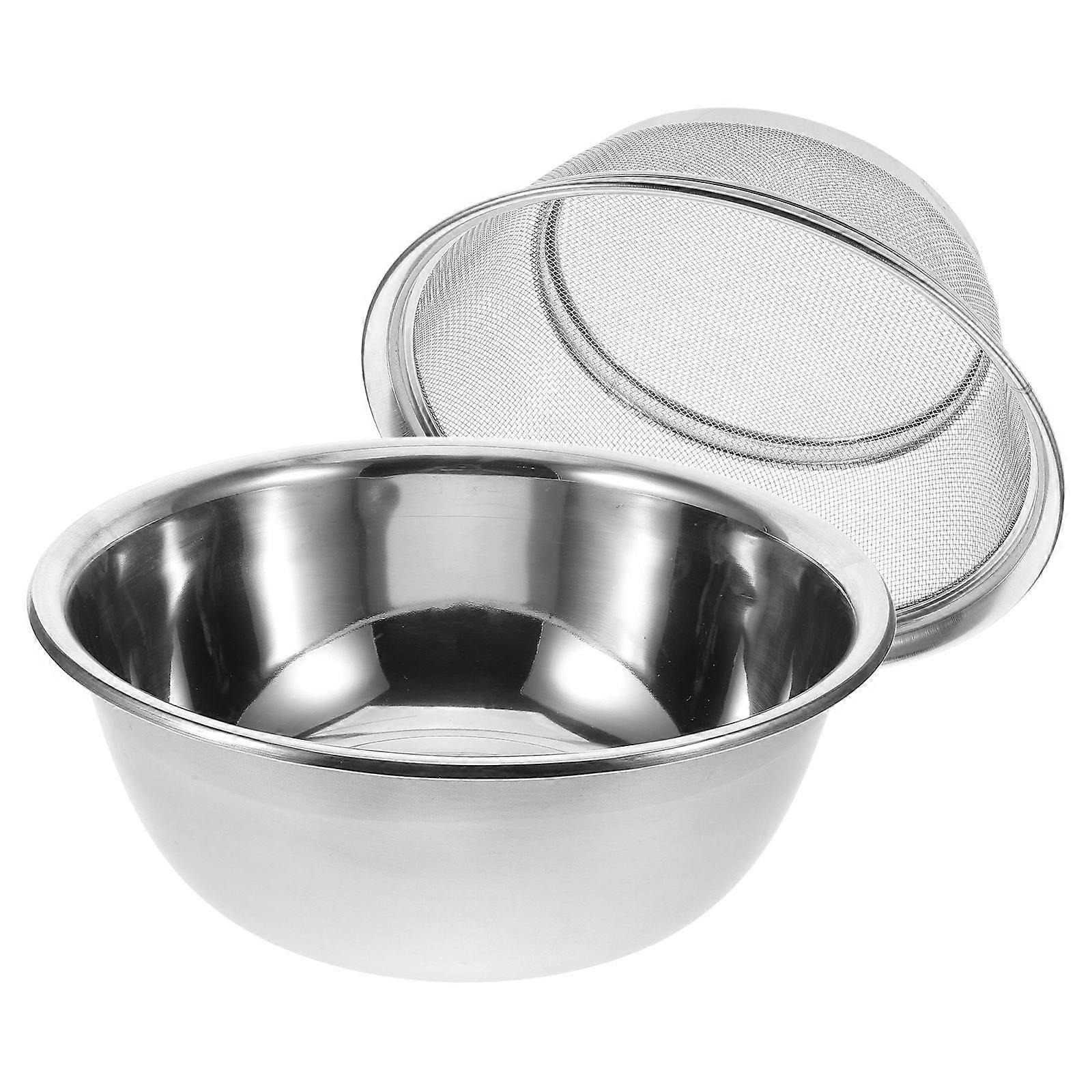 Worgeous 1 Set of Rice Colander and Bowl Kitchen Strainer Basket for Fruits Vegetable Washing Basin Set Bowl