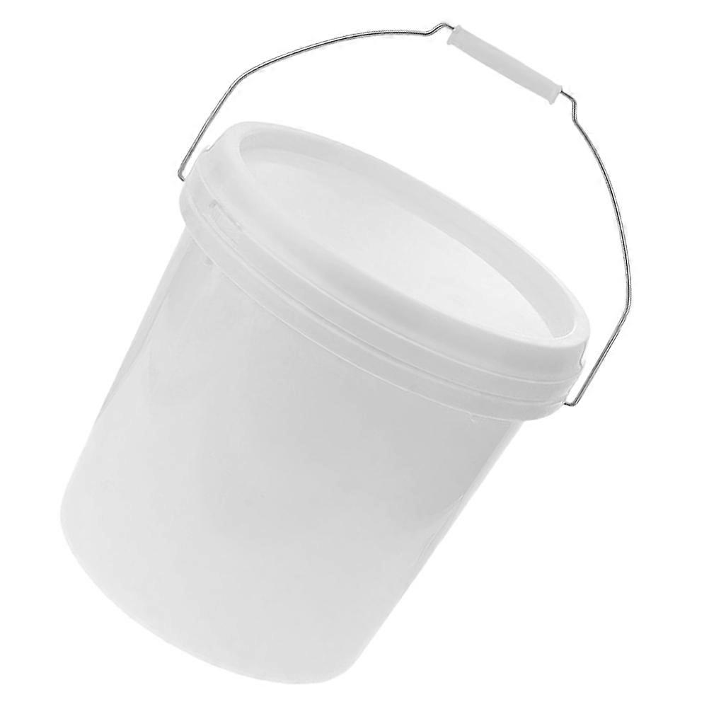 Durable Plastic Storage Bucket with Lid for Home and Industrial Use White 14L