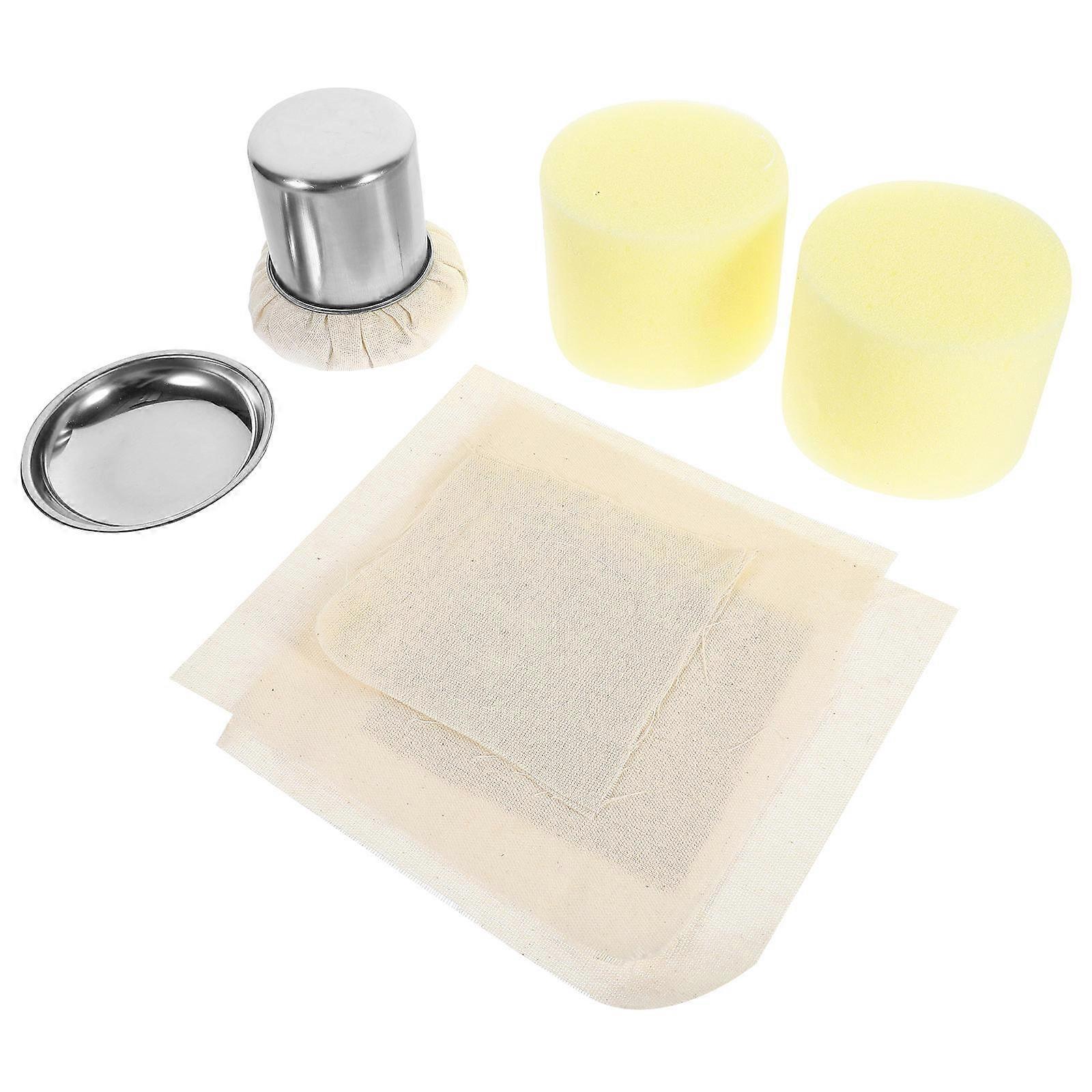 Household Oil Mop Set with Replaceable Fabric Tray Multifunctional Cooking Oil Brush for Pancakes and Barbecue, Random Color