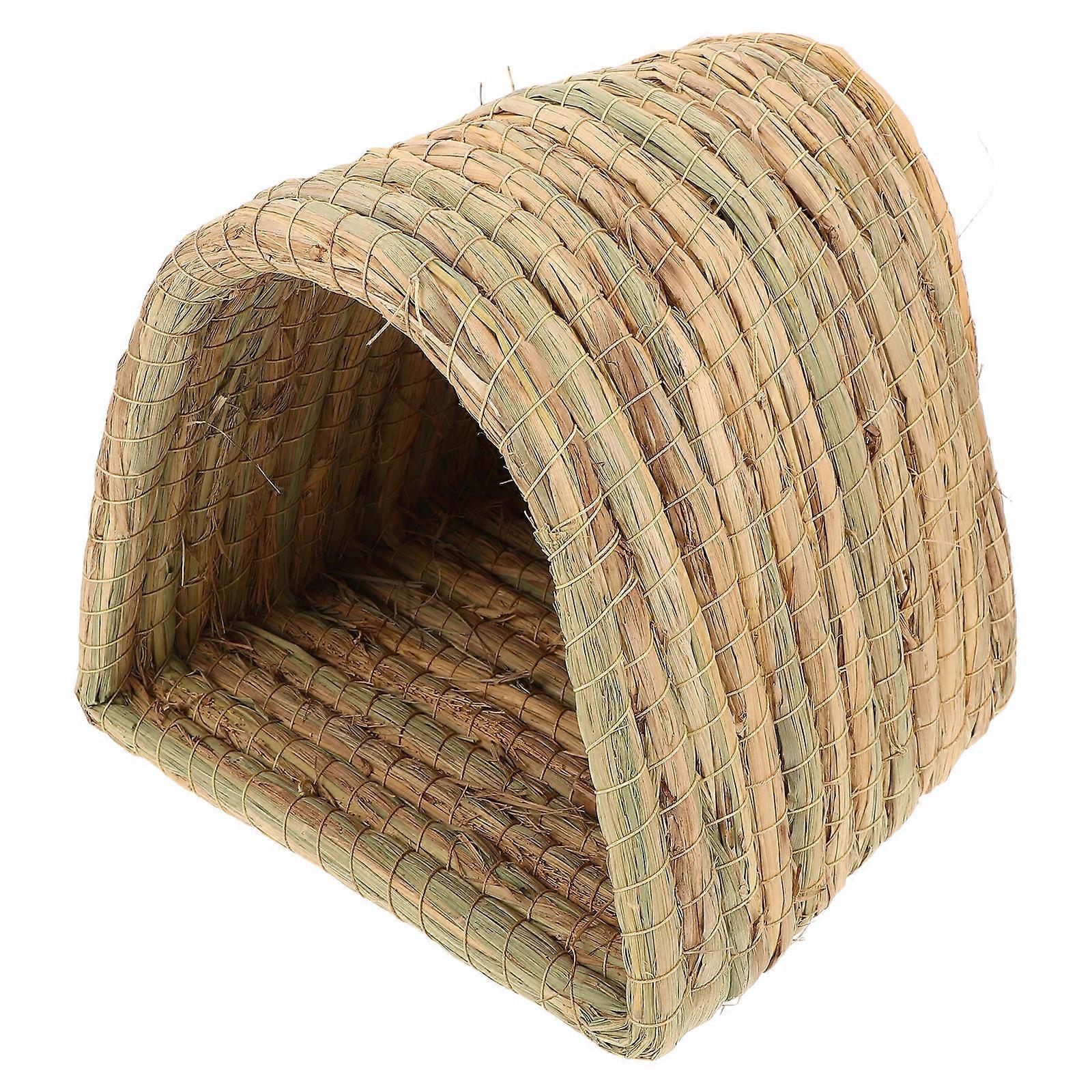 Natural Grass Nest House for Small Animals – Portable Chew Bed Habitat for Rabbits, Hamsters, Chinchillas, Squirrels