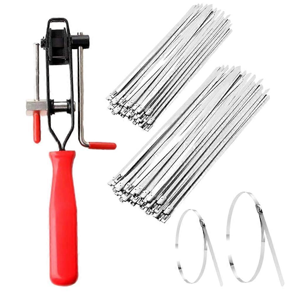 CV joint crimping pliers, CV boot clamps, universal joint binding clamps, automotive tool with 200 boot band clamps.